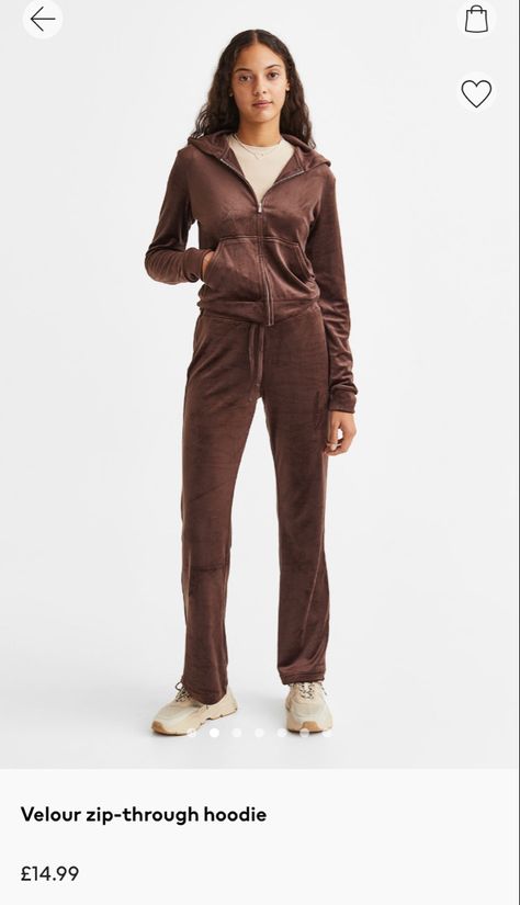 Brown Velour Tracksuit, Xmas 2022, Velour Tracksuit, H&m, Jumpsuit