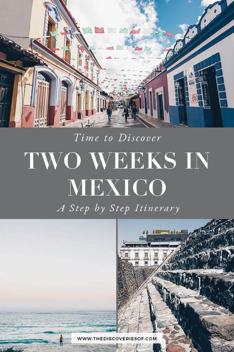 Mexico is such a cool country. Time to hit the road with this two week Mexico itinerary - from Mexico city to Tulum, this Mexico road trip will help you plan your travels to the country’s most amazing spots. #travel #mexico #mexicotravel #traveltips 2 Weeks In Mexico, Mexico 2 Week Itinerary, Mexico Itinerary 10 Days, Mexico City Itinerary, Mexico Travel Itinerary, Mexico Road Trip, Mexico Itinerary, Mexico Beaches, Explore Mexico