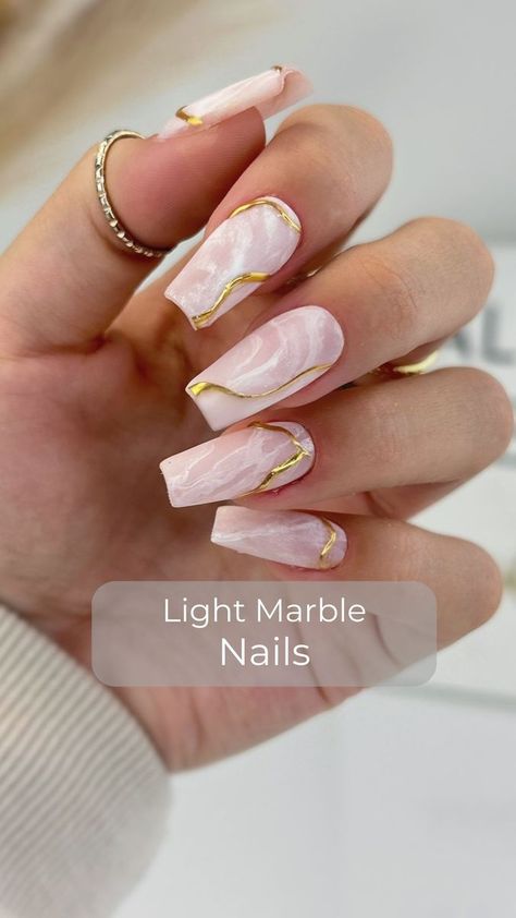 Milky Marble Nails, Milky White Marble Nails, Rose Nail Design, Quartz Nail, Light Nails, Rose Nails, Marble Nails, Nail Shop, Nail Extensions