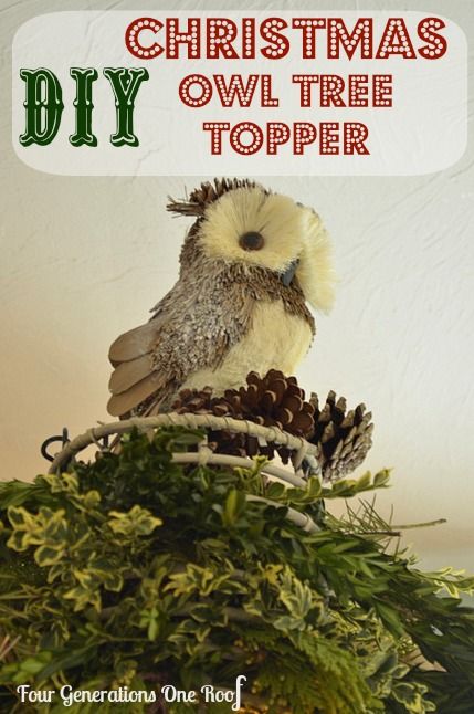 Make a DIY christmas decoration owl tree topper with your kids. We had fun creating the nest :) Owl Tree Topper, Tree Topper Ideas, Christmas Tree Toppers Ideas, Tree Toppers Ideas, Owl Christmas Tree, Diy Tree Topper, Diy Owl, Woodland Christmas Tree, Diy Christmas Tree Topper