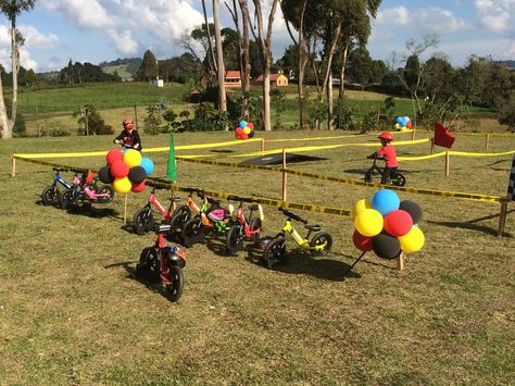 Colombian birthday party with STRIDERS!!! What great fun. Kids Bike Party, Bike Birthday Party, Motorcycle Birthday Parties, Bicycle Party, Strider Bike, Bike Birthday Parties, Dirt Bike Party, Motorcycle Party, Bike Party