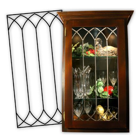 Leaded Glass Insert: custom dark bronze finish                                                                                                                                                                                 More Tiffany Door, Kitchen Cabinets Glass Inserts, Sunroom Idea, Leaded Glass Cabinet Doors, Kitchen Selections, Leaded Glass Cabinets, Stained Glass Cabinets, Anderson Windows, Glass Kitchen Cabinet Doors