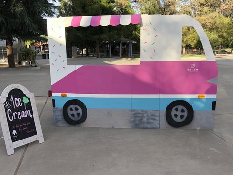 Ice Scream You Scream 🍦 Ice Cream Truck Trunk Or Treat, Trunk Or Treat Ice Cream Truck, Trunk Or Treat Ice Cream, Ice Cream Shop Trunk Or Treat, Food Truck Party, Carnival Birthday Theme, Golf Cart Decorations, Candy Land Birthday Party, Ice Scream