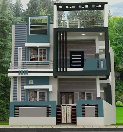 Home Exterior Colors Indian, Front Elevation Designs Modern G+1, House Desine, Front Elevation Designs Modern, Girls Hostel, Home Front Elevation, 10 Marla House Plan, House Front Wall Design, Rustic Cottage Style