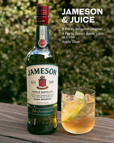 Irish Whiskey Cocktails, Jameson Whiskey Drinks, Jameson Drinks, Whiskey Cocktail Recipes, Garage Additions, Pisces Aesthetic, Whiskey Drinks Recipes, Bartender Drinks Recipes, Irish Drinks