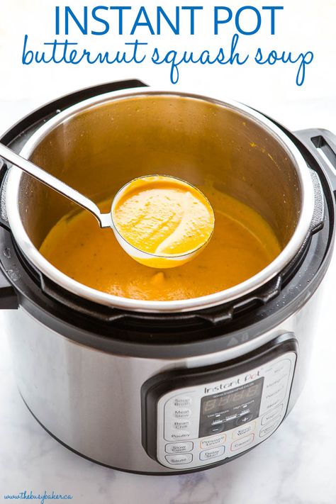 Crockpot Squash, Creamy Butternut Squash Soup, Creamy Butternut Squash, Butternut Squash Recipes Soup, Comforting Soup, Squash Soup Recipe, Instant Pot Soup Recipes, Recipes Soup, Instant Pot Soup