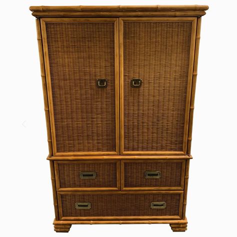 Wickered Good | Fabulous faux bamboo and wicker over wood cabinet new to my shop. Would be great as a bar, in an office, or anywhere. Just listed on Chairish, link in profile, message for details. #wickerwednesday #fauxbamboo #americanofmartinsville #midcenturymoderndesign #interiordesigners #interiordesigner #chairish #booth789 Wood Cabinet, Faux Bamboo, Be Great, Mid Century Modern Design, Wood Cabinets, A Bar, Interior Designers, I Shop, Tin