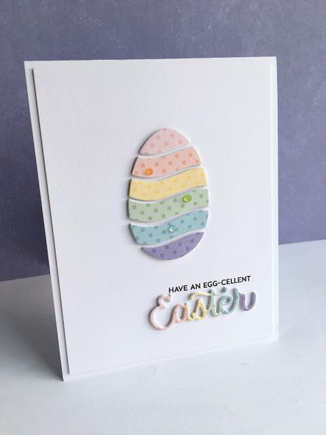 Easter Cards Handmade, Easy Cards, Card Inspo, Happy Easter Card, Vintage Birthday Cards, Polka Dot Paper, Easter Art, Cricut Cards, Spring Cards