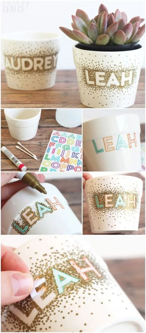 Cheap Diy Projects, Teen Diy, Diy Crafts For Teens, Sharpie Crafts, Crafts For Teens To Make, Diy Sharpie, Flower Pot Crafts, Diy Simple, Diy Room