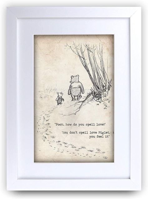 Winnie The Pooh Nursery, Adventure Print, Nursery Quotes, Ink Splatter, Bedroom Gift, Picture Frame Display, Photo Picture Frames, Gift Newborn, Frame Display