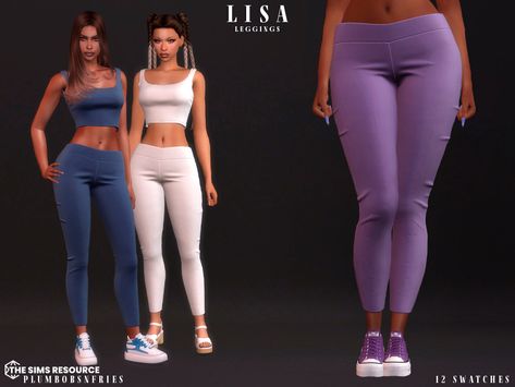 The Sims Resource - LISA leggings Sims 4 Workout Clothes, Sims 4 Workout, Sims 4 Cc Leggings, Low Rise Leggings, Sims 1, Female Clothing, Ts4 Cc, Sims 4 Clothing, Sims 4 Cc