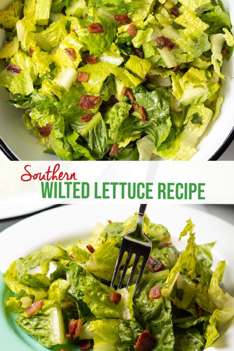 Wilted Salad Recipe, Wilted Lettuce Recipe, Wilted Lettuce Salad, Lettuce Recipe, Warm Bacon Dressing, Hot Bacon Dressing, Salad Spinach, Lettuce Salad Recipes, Lettuce Recipes