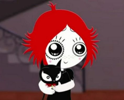 Ruby Gloom Characters, Ruby Gloom Makeup, Ruby Gloom Matching Pfp, Ruby Gloom Aesthetic, Red Characters Cartoon, Ruby Gloom Pfp, Ruby Gloom Icon, Red Hair Characters, Red Hair Character