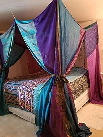 Canopy Curtain Ideas, Canopy Bed Boho, Diy Canopy Bed, Bed Boho, Princess Canopy Bed, Canopy Bed Curtains, Wooden Canopy, Canopy Architecture, Canopy Curtains