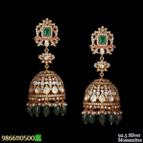 Polki Jhumkas, Jewel Drawing, Fancy Jewellery Designs, Fancy Jewellery, Jewellery Designs, Exclusive Designs, Jewelry Design, Grey, Gold