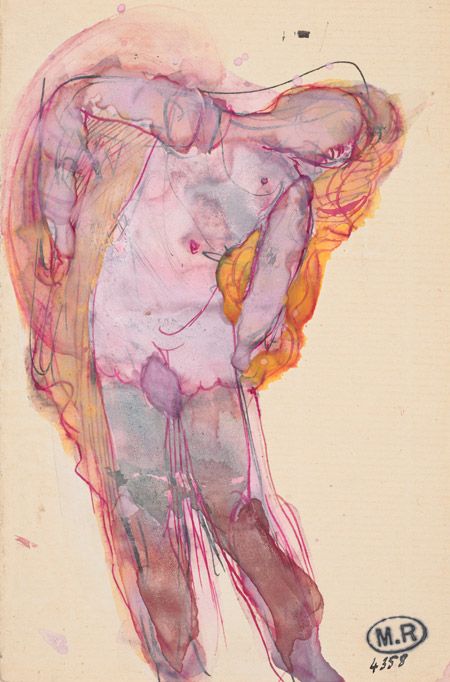 The quality of the line is what makes drawings by French artist Auguste Rodin so interesting. Rodin is famous for his expressionistic sculpt... Howard Tangye, Rodin Drawing, Rodin Museum, Camille Claudel, Auguste Rodin, Life Drawing, A Drawing, Watercolor And Ink, Figure Painting