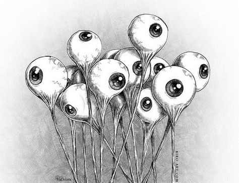 She's Lost Control Eyeball Drawing, Art Macabre, Biro Art, Eyeball Art, Arte Doodle, Creepy Drawings, Doodle Ideas, Kunst Inspiration, 카드 디자인