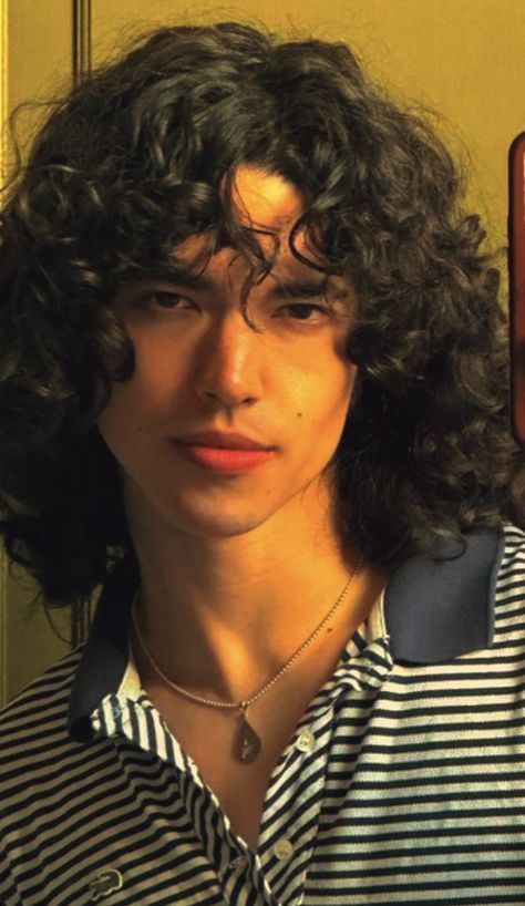 Wavy Straight Hair, 70s Shag, Medium Curly Hairstyles, Straight Hair Highlights, Curly Hairstyles For Men, Long Hairstyles For Men, Grey Curly Hair, Conan Gray Aesthetic, Medium Curly