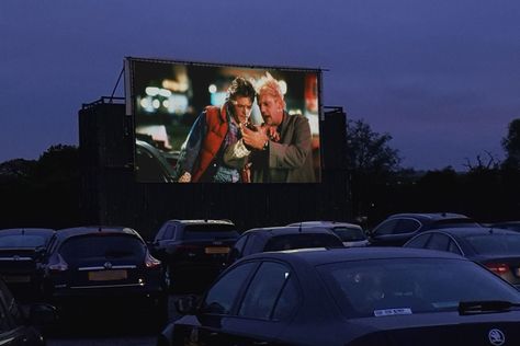 Enjoy a movie outdoors with tickets for four people in one car to Moonbeamers Drive-In Cinema in Billericay, with popcorn included. Drive Through Cinema, Car Movie Night, Director Board, Night Cinema, Car Cinema, Drive In Cinema, Car Movie, Birthday Movie, Outdoor Movie Theater