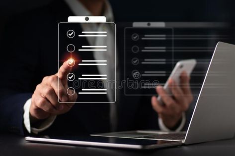 Concept for tracking business success, showing a businessman using a smartphone Digital form checklist, online survey completion, stock photos Survey Design, Survey Form, Online Survey, Blue Backdrop, Online Surveys, Business Success, Digital Form, Business Man, Success Business