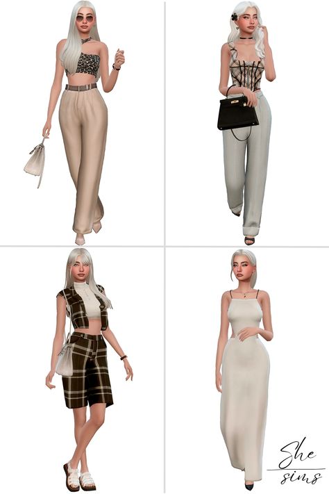 SHESIMS Check more at https://beautyfashionideas.com/heels/shesims/ Sims 4 Lookbooks Cc Alpha, Sims 4 Designer Cc Clothes, Sims 4 Outfit Ideas, Heels Poses, Rich Women Outfits, Sims 4 Cc Lookbook, The Sims 4 Pack, Cc Lookbook, Rich Outfits