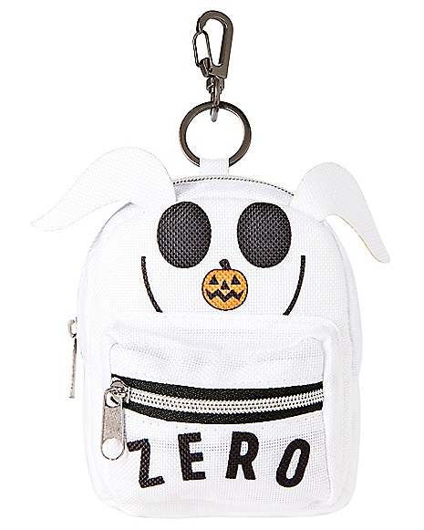 Zero Mini Backpack Keychain - The Nightmare Before Christmas - Spirithalloween.com Mini Backpack Keychain, Zero Nightmare Before Christmas, White Keychain, Backpack Keychain, Mini Keychain, Spencers Gifts, Backpack Keychains, Gothic Accessories, The Nightmare Before Christmas