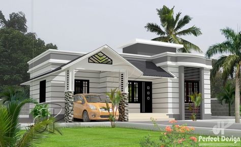 Are you looking for a simple but classy house? Discover the features and advantages of this single floor bungalow house design to stand in 74 m² floor area. Auditorium Plan, Classy House, House Plans Modern, Single Floor House Design, One Storey House, Double Storey House, Kerala House, House Plans One Story, A Small House