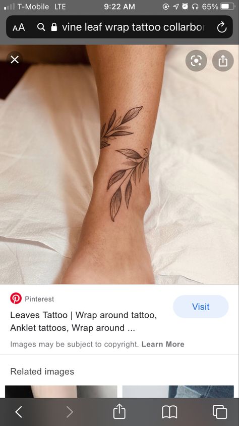 Tattoos For Women Knee, Inside Ankle Tattoos, Vine Foot Tattoos, Tattoo Bein Frau, Wrap Around Ankle Tattoos, Ankle Foot Tattoo, Blatt Tattoos, Wrap Around Tattoo, Cuff Tattoo