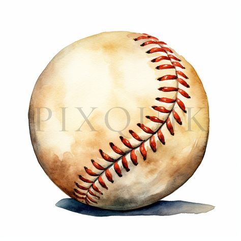 Baseball Art Drawing, Baseball Drawings, Baseball Painting, Ball Clipart, Baseball Clipart, Project Theme, Watercolor Birthday Cards, Baseball Ball, Baseball Balls