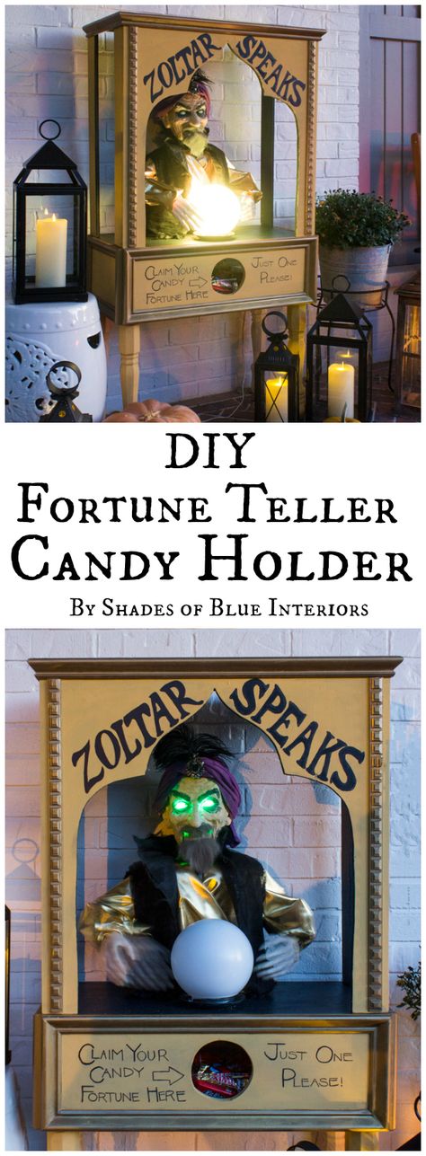 Diy Fortune Teller, Halloween Campsite, Halloween Carnevil, Halloween Fortune Teller, Fortune Teller Game, Haunted Carnival, Blue Interiors, Fairy Halloween Costumes, Halloween Wishes