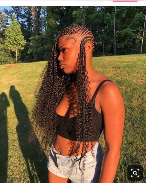 Braids Scalp, Men Waves, Bohemian Box Braids, Lemonade Braids Hairstyles, Lemonade Braids, Curly Braids, Cute Braided Hairstyles, Braids With Curls, Girls Hairstyles Braids