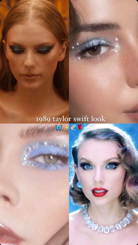 #1989 #taylorswift #taylorswift1989look Eras Tour Makeup Look, 1989 Taylor Swift Inspired Makeup, Taylor Swift 1989 Inspired Makeup, 1989 Era Makeup Ideas, 1989 Taylor Swift Aesthetic Makeup, Taylor Swift Makeup Looks Eras Tour, Taylor Swift Make Up The Eras Tour, 1989 Makeup Looks, Taylor Swift Inspired Makeup Looks