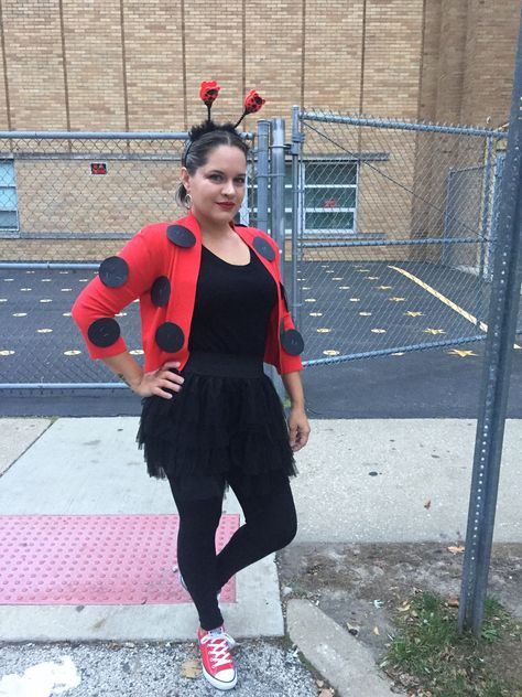 Lady Bug costume ❣️🐞❣️ Diy Ladybug Costume For Women, Bug Costume Adult, Ladybug Costume Diy, Ladybird Fancy Dress, Diy Ladybug Costume, Homemade Animal Costumes, Ladybird Outfits, Bee Costume Diy, Easy Book Week Costumes