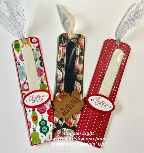 Emery Board Holder, Craft Fair Ideas To Sell, Notepad Crafts, Christmas Papercrafts, Fall Craft Fairs, Profitable Crafts, Christmas Treats Holders, Cardstock Crafts, Retreat Gifts