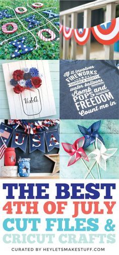 4th of July Cut Files for Cricut and Silhouette Diy 4th Of July Decorations, 4 Th Of July Decorations, 4th Of July Crafts, Independence Day Wallpaper, Inkscape Tutorials, Patriotic Projects, Independance Day, Silhouette Diy, Garden Party Decorations