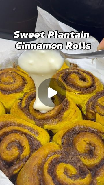 Chef Don Smith on Instagram: "Sweet Plantain Cinnamon Rolls💥‼️  Happy Easter Kitchen Family , Love yall heart💛  What are your thoughts on this 👇🏾👇🏾 Dessert menu or not ?👇🏾. I appreciate yall feedback so much 🙏🏾🙌🏾  #cinnamonrolls #plantaincinnamonrolls #plantain #plantainrecipe  #sweetplantains #plantainmaduros" Plantain Doughnut, Plantain Cinnamon Rolls, Plantain Dessert Recipes, Sweet Plantain Recipes, Plantain Dessert, Plantain Bread, Easter Kitchen, Plantain Recipes, Apple Cookies