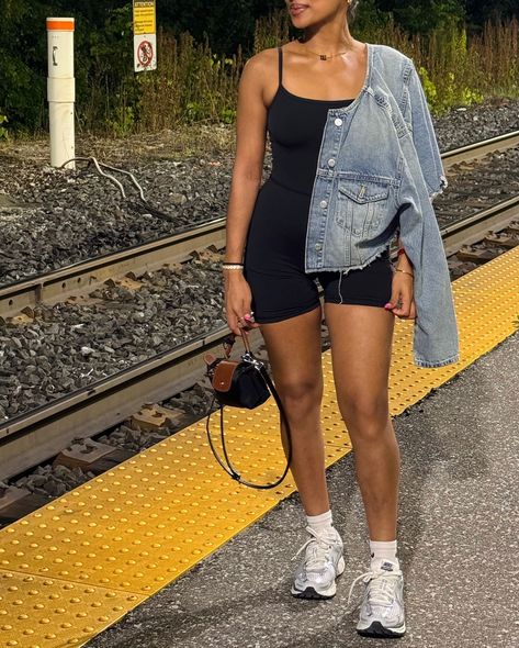 quick disconnect 🚆 🔗 @aritzia LIFE Divinity 5” Romper @zara TRF Denim Jacket @longchamp Le Pliage Pouch @nike Vomero 5 @kitseyecare Prospero - #concertoutfit #summeroutfit #outfitinspo #zarafashion #nikeshoes #vomero5 #kitsglasses #mykits #longchamp #aritziaoutfit Longchamp Le Pliage Pouch, Aritzia Outfit, Nike Vomero, Vomero 5, Zara Fashion, 5 S, Longchamp Le Pliage, Concert Outfit, Nike Shoes