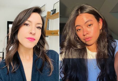 Where Do You Stand on the Middle Part vs. Side Part Debate? We Have Some Thoughts Middle Part Vs Side Part, Middle Part Hairstyles Men, Sew In Straight Hair, Middle Part Haircut, Sew In Curls, Middle Part Hair, Middle Hair, Part Hair, Huge Hair