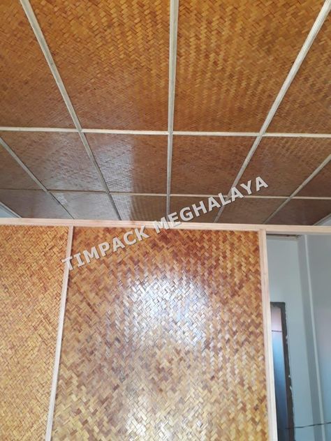 Made From Our Bamboo Mat Board Creative Lamps Diy, Bamboo Roof, Bali Decor, Shoe Store Design, Bamboo Ceiling, Bamboo Mat, Small Cafe Design, Creative Lamps, Small Cafe