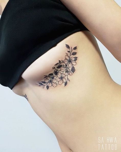 Tattoo Ribs, Underboob Tattoo Designs, Mastectomy Tattoo, Tattoos To Cover Scars, Scar Tattoo, Underboob Tattoo, Tree Tattoo Designs, Chest Tattoos For Women, Inspiration Tattoos