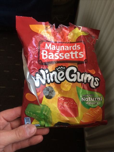 An empty wine gums packet Wine Gums, Gifts Ideas, Gum, Snack Recipes, Candy, Wine, Gifts, Art