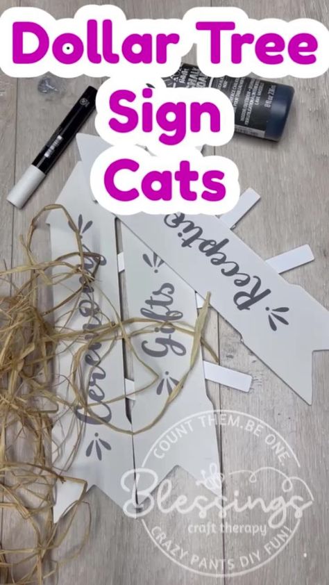 Diy Dollar Tree Arrow Sign Cats #fallcrafts #easycrafts #dollartreediy | Blessings Craft Therapy | Blessings Craft Therapy · Original audio Arrow Crafts, Craft Therapy, Dollar Store Inspired Decor, Arrow Sign, Tree Cat, Dollar Store Diy Projects, Tree Signs, Arrow Signs, Dog Crafts