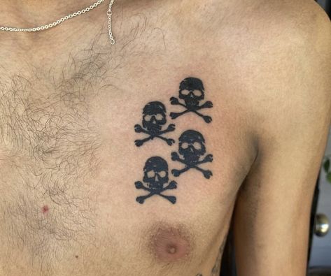 Skull Tattoo Patchwork, Skull And Crossbones Tattoo, Skull And Bones Tattoo, Misfits Tattoo, Bone Tattoos, Cross Bones, Cross Tattoo, Skull And Crossbones, Skull And Bones