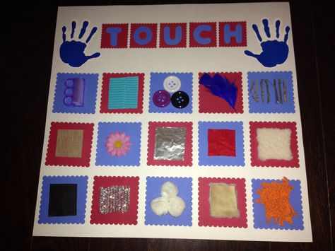 Touch Board, Sensory Board, 5 Senses Preschool, Texture Board 5 Senses Preschool, Senses Preschool, Texture Board, Montessori Diy, Sensory Board, Sensory Boards, 5 Senses, Display Board, Special Education