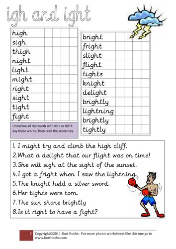 igh or ight Ight Phonics Words, Igh Words Worksheets, Igh Words, Phonic Rules, Phonetics English, Phonics Passages, Reading Fluency Passages, Teaching Child To Read, Phonics Reading Passages