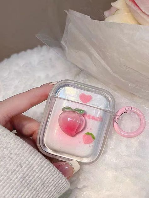 Earphone Aesthetic, Peach Decor, Cute Ipod Cases, Airpod Cases, Pretty Iphone Cases, Pretty Phone Cases, Cute Stationary, Ipod Cases, Pink Girly Things