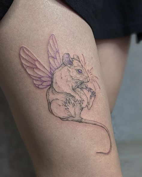 Rat With Wings Tattoo, Animal With Wings Tattoo, Rat Memorial Tattoo, Rat With Wings, Rat Tattoo Design, Rat Tattoo, Dragon Tattoo Art, Saved Tattoo, Wing Tattoo Designs