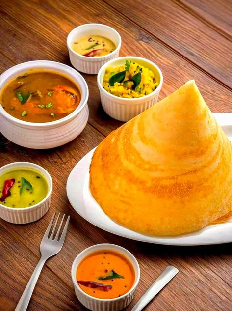 Dosa Dosa Images, Masala Dosa Photography, Dosa Aesthetic, Dosa Photography, Hotel Painting, Veg Soup Recipes, Plain Dosa, Variety Food, Idli Dosa