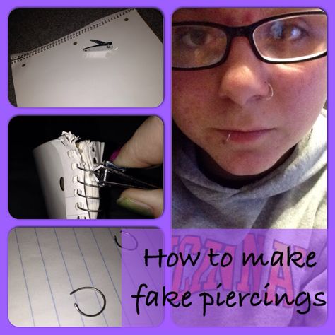 How to make fake piercings that don't actually go through skin Diy Nose Rings, Fake Ear Piercings, Ear Cuff Diy, Draw A Horse, Book Video, Mustang Sally, New Mustang, Galloping Horse, Horse Galloping