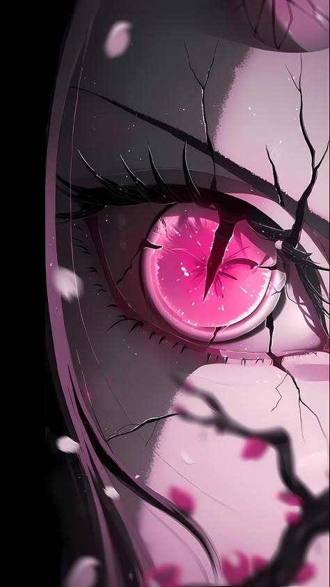 ฅ ฅ ᴹᵃᵈᵉ ʷⁱᵗʰ ᴬᴵ Neon Anime Wallpaper, Nezuko Eyes, Pink Eye Wallpaper, Love Cartoon Couple, Demon Eyes, Nezuko Chan, Eyes Wallpaper, Dragon Ball Super Wallpapers, Images Kawaii